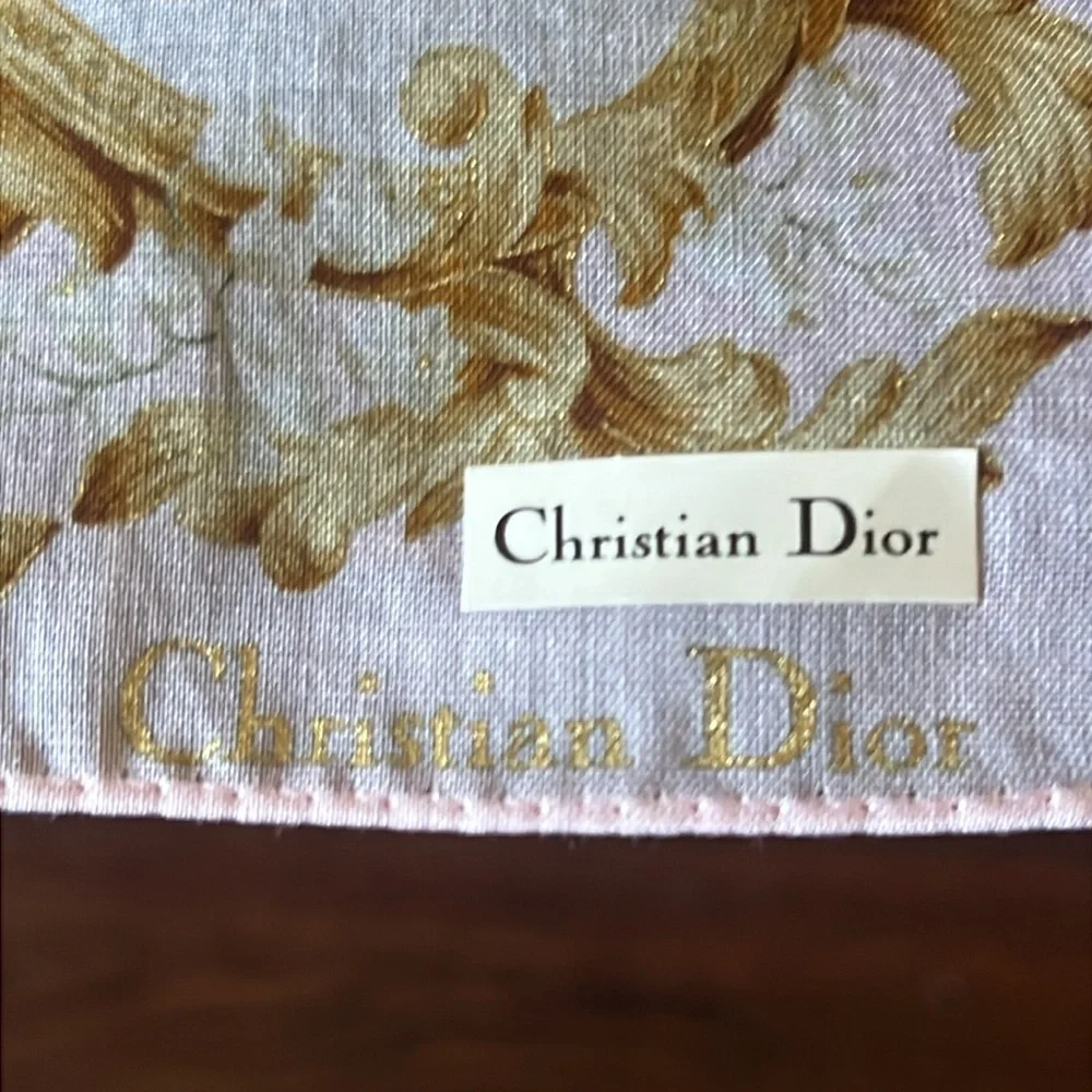 Christian Dior 18”x18” scarf, Authentic, Vintage, BONUS Dior pouch.